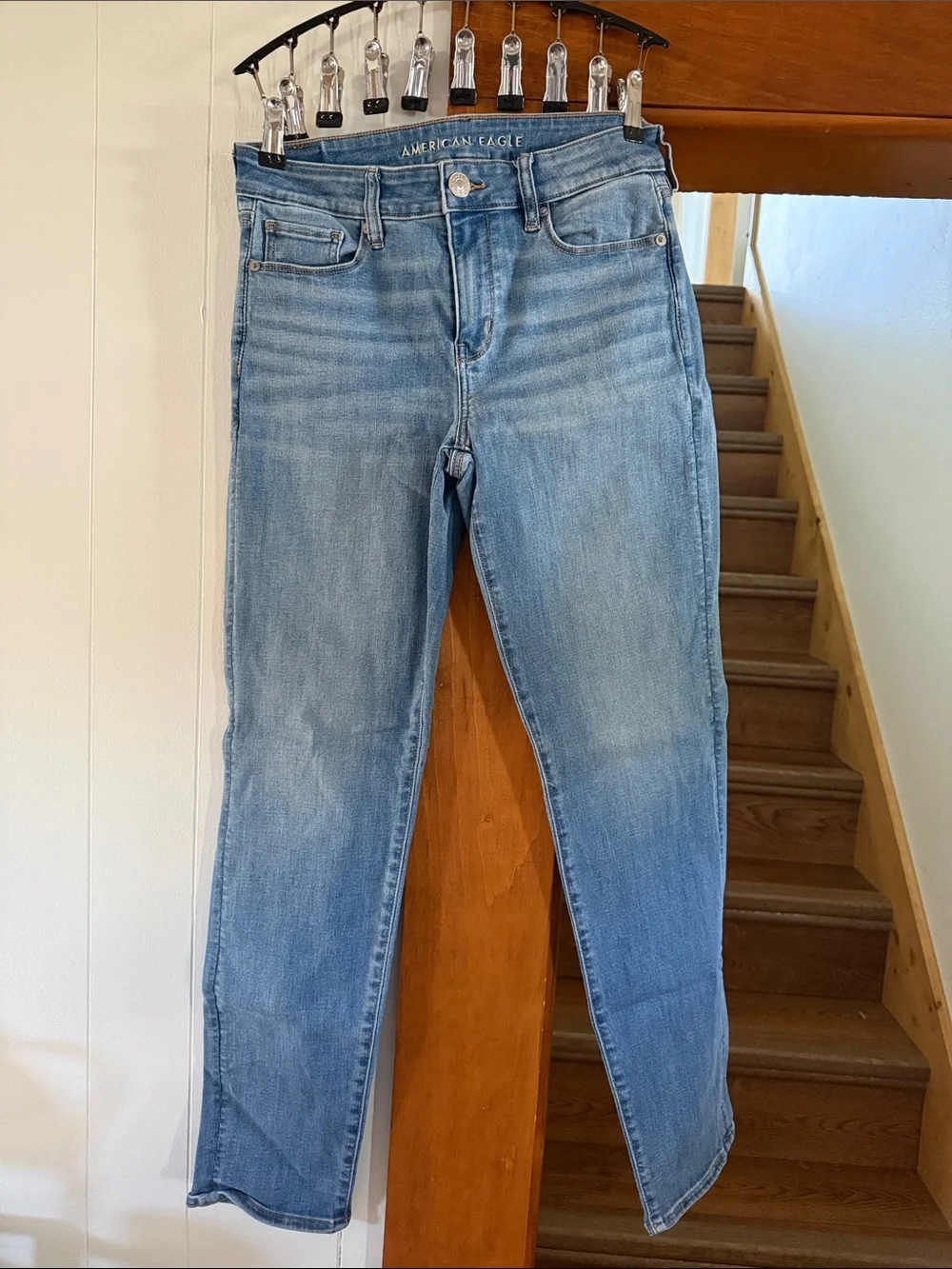 American Eagle Outfitters Women's Light Blue Skinny Jeans